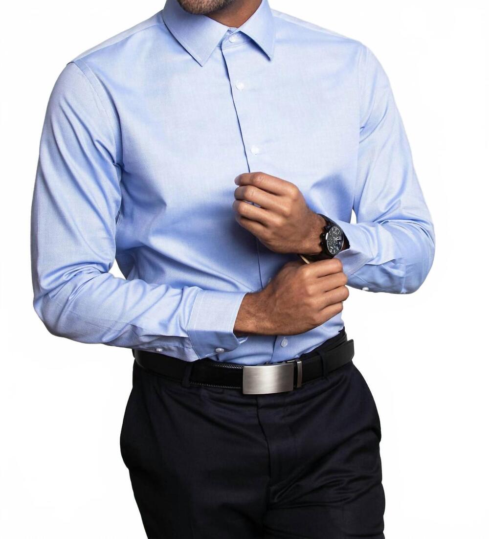 NEW ALYNN elijah standard fit dress shirt in medium blue